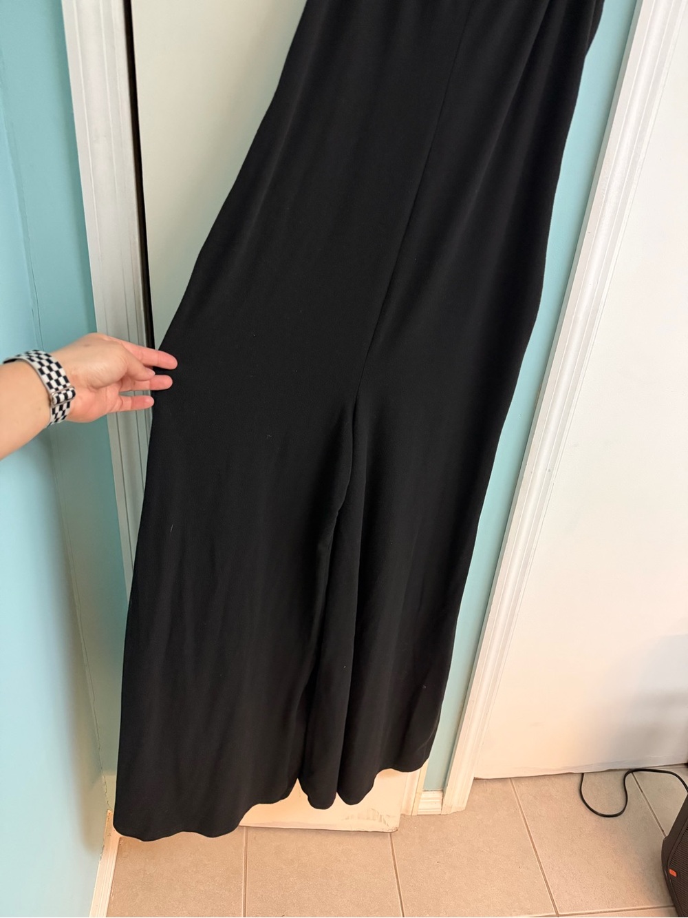 Black Wide-Leg Jumpsuit Pants
